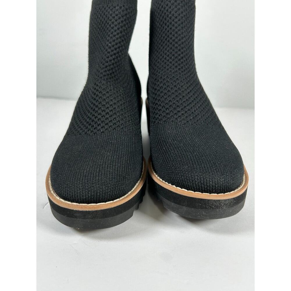 Eileen Fisher London Womens Black Stretch Knit Wedge Platform Ankle Boots Size 5 - Picture 7 of 12